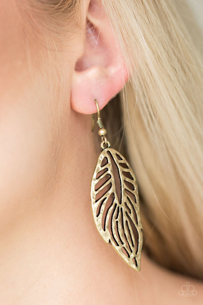 Paparazzi Accessories Come Home To Roost - Brass Earrings 