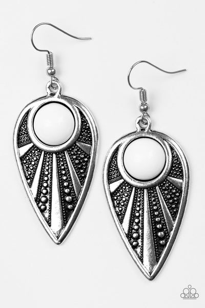 Paparazzi Accessories Take A WALKABOUT - White Earrings 