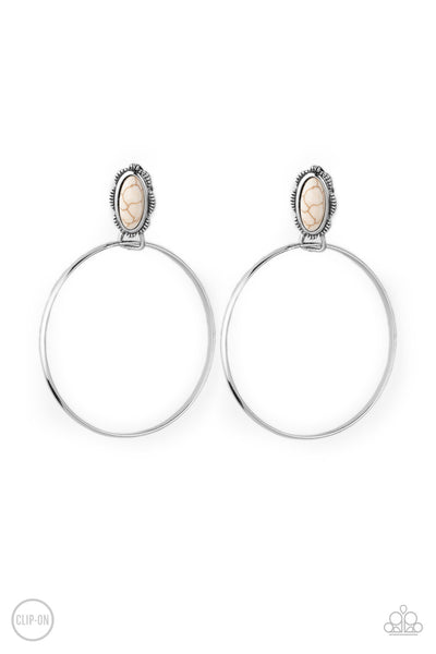 Paparazzi Accessories At Long LASSO - White Earrings 