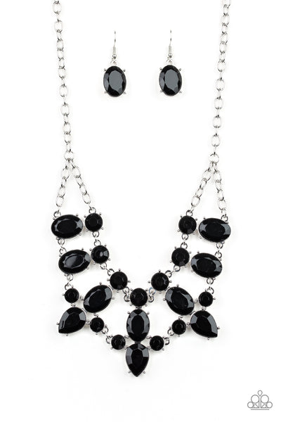 Paparazzi Accessories Goddess Glow - Black Necklace & Earrings 