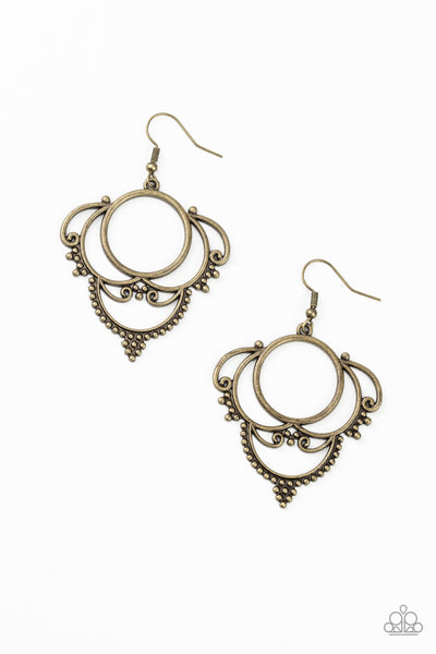 Paparazzi Accessories Metallic Macrame - Brass Earrings 