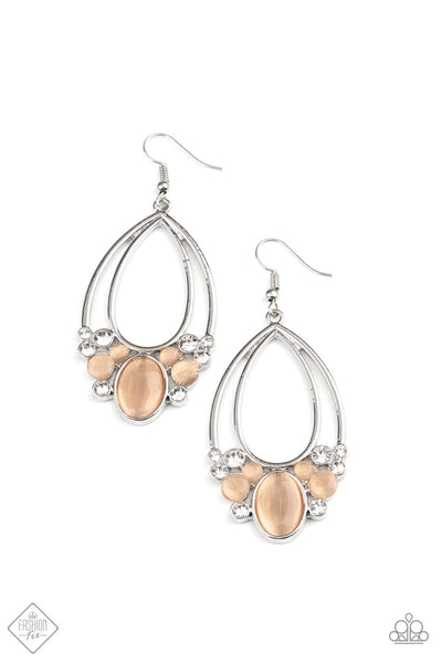 Paparazzi Accessories - Look Into My Crystal Ball - Orange Earrings 