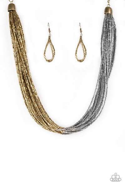 Paparazzi Accessories Flashy Fashion - Brass Necklace & Earrings 