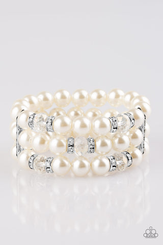 Paparazzi Accessories Undeniably Dapper - White Bracelet 