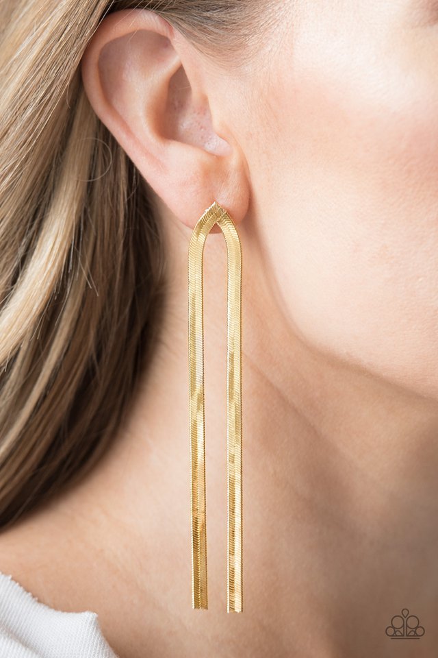Paparazzi Accessories Very Viper - Gold Earrings 