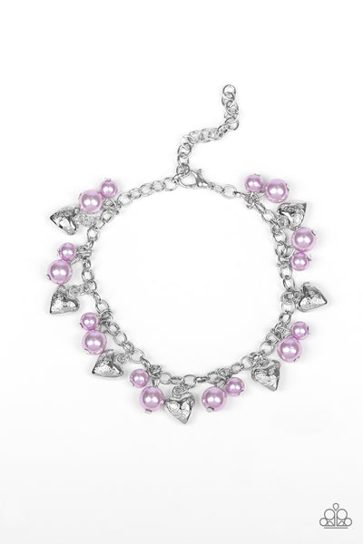 Paparazzi Accessories One Of A Kind-HEARTED - Purple Bracelet 