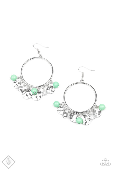 Paparazzi Accessories Chroma Chimes Green Earrings 