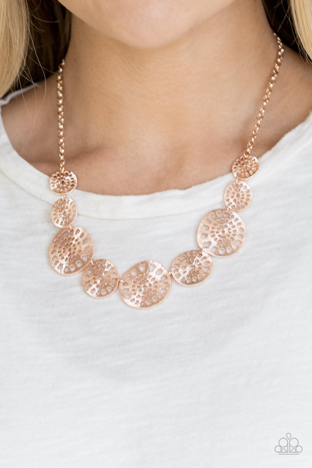 Paparazzi Accessories Your Own Free WHEEL - Rose Gold Necklace & Earrings 