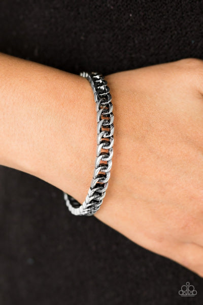 Paparazzi Accessories Might and CHAIN - Silver Bracelet 
