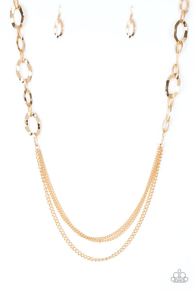 Paparazzi Accessories Street Beat - Gold Necklace & Earrings 