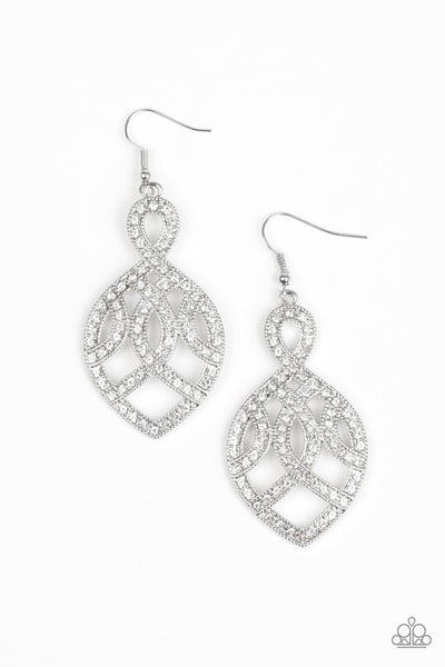 Paparazzi Accessories A Grand Statement - White Earrings 