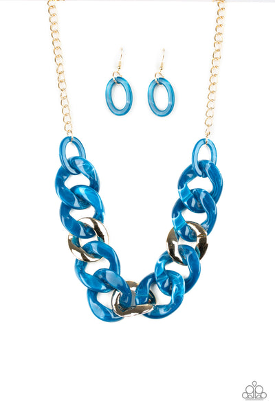 Paparazzi Accessories I Have A HAUTE Date - Blue Necklace & Earrings 