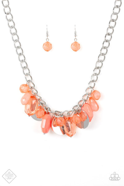 Paparazzi Accessories Treasure Shore - Orange Necklace & Earrings 