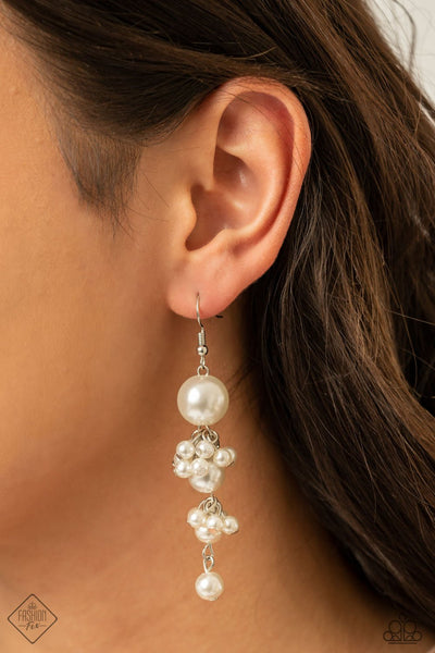 Paparazzi Accessories Ageless Applique - White Earrings 