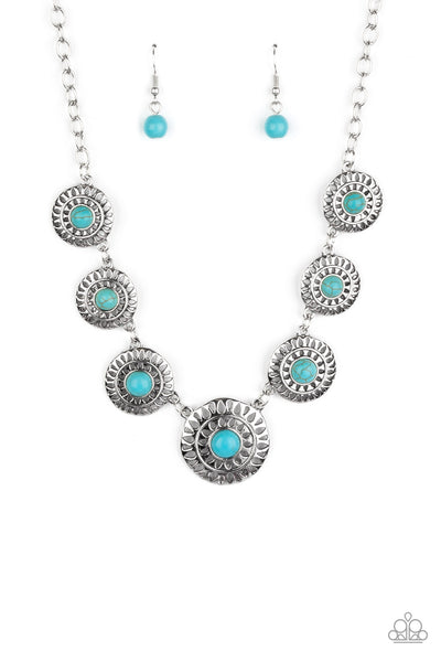 Paparazzi Accessories Sahara Solar Power - Blue Necklace & Earrings 