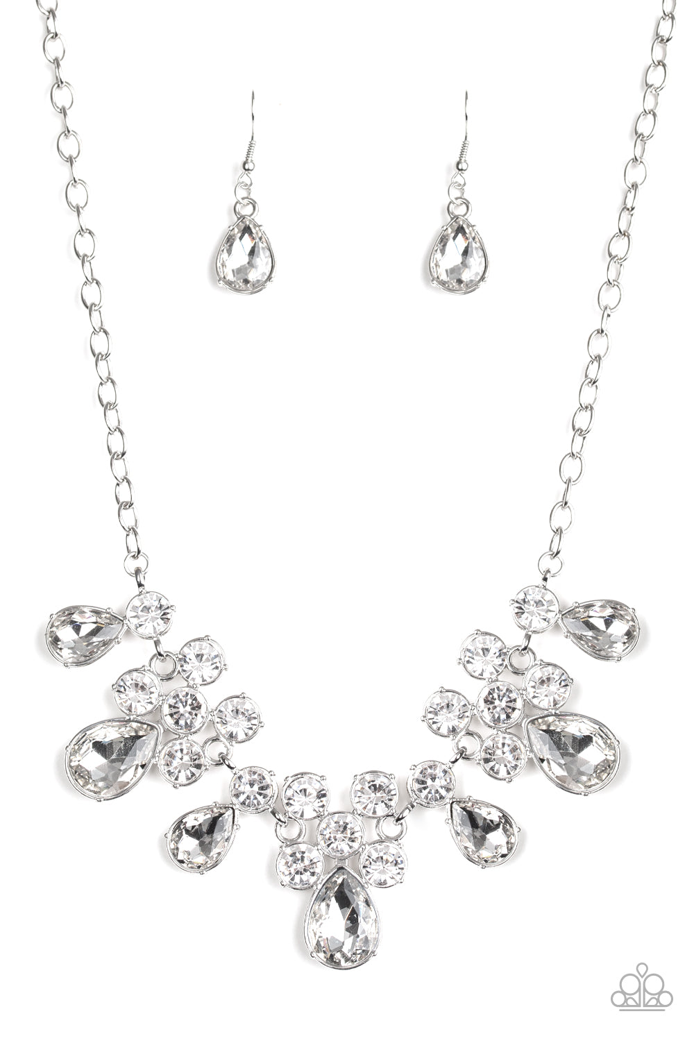 Paparazzi Accessories Debutante Drama - White Necklace & Earrings 