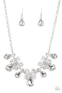 Paparazzi Accessories Debutante Drama - White Necklace & Earrings 