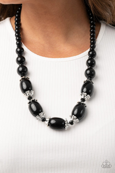 Paparazzi Accessories After Party Posh - Black Necklace & Earrings 