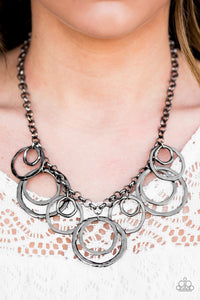 Paparazzi Accessories Tour de FIERCE - Black Necklace & Earrings 