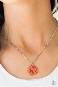 Paparazzi Accessories Blossom Bliss - Orange Necklace & Earrings 