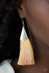 Paparazzi Accessories In Full PLUME - Brown Earrings 