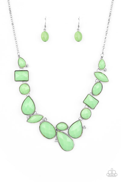 Paparazzi Accessories Mystical Mirage Green Necklace & Earrings 