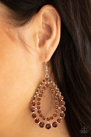 Paparazzi Accessories - Glacial Glaze - Brown Earrings