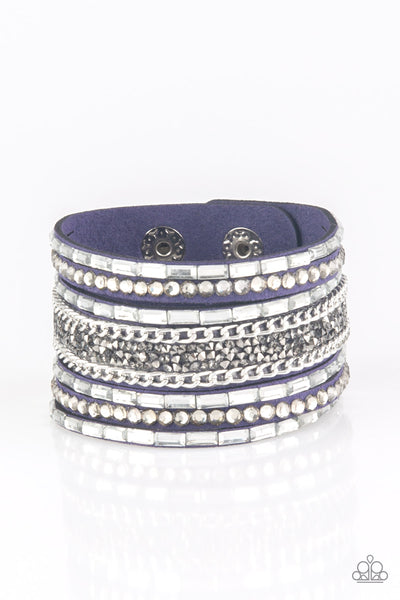 Paparazzi Accessories Rhinestone Rumble - Blue Bracelet 