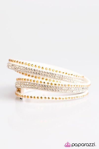 Paparazzi Accessories Stop, Drop, and Sparkle - White Bracelet 