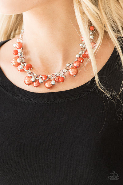 Paparazzi Accessories The Upstater - Orange Necklace & Earrings 