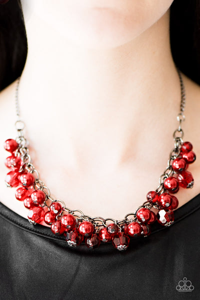 Paparazzi Accessories Time To RUNWAY - Red Necklace & Earrings 
