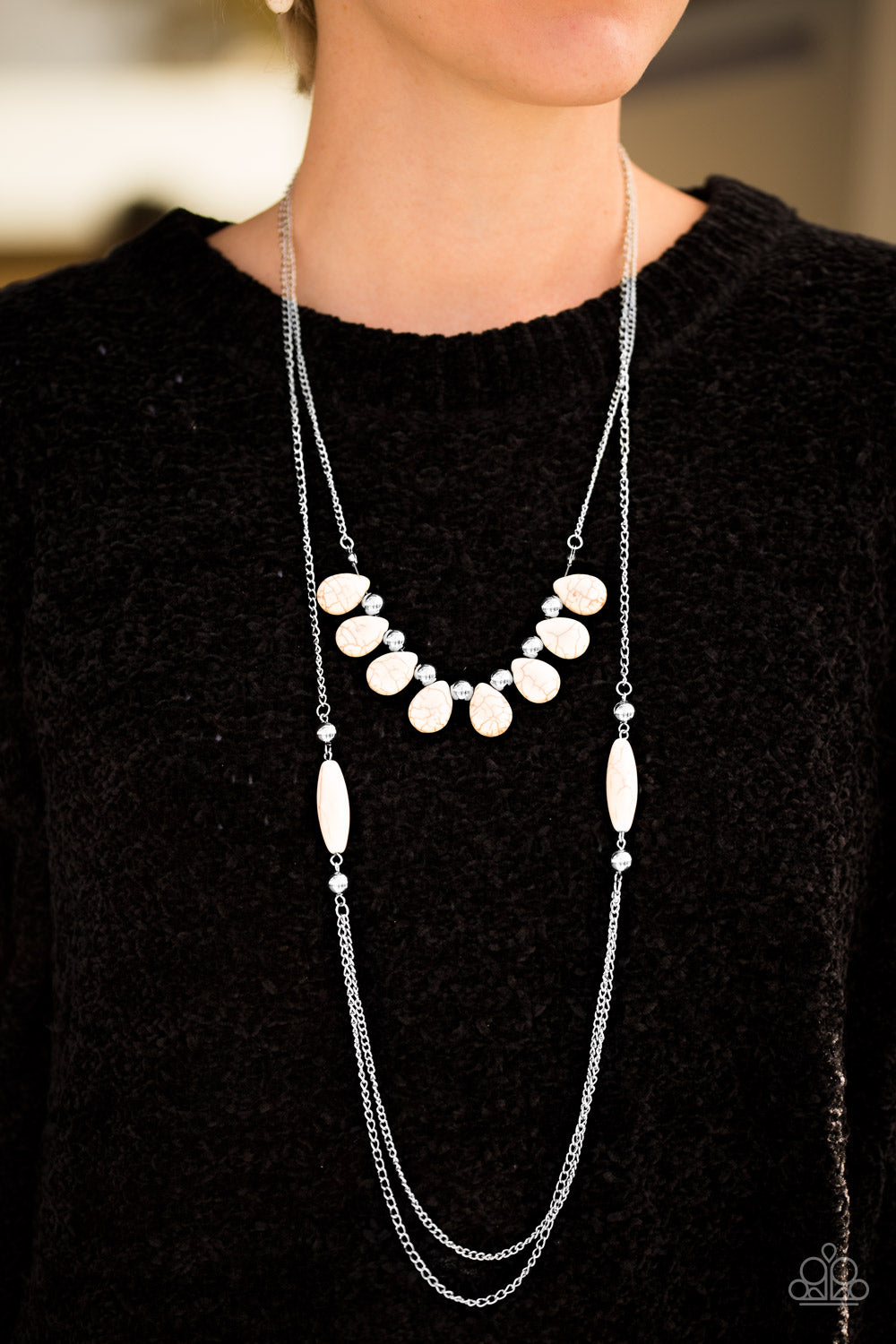 Paparazzi Accessories Call Me Mother Nature - White Necklace & Earrings 