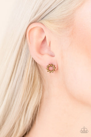 Paparazzi Accessories Richly Resplendent - Brass Post Earrings 