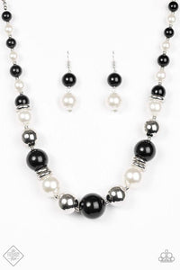 Paparazzi Accessories New York Nightlife White/Black Necklace & Earrings 