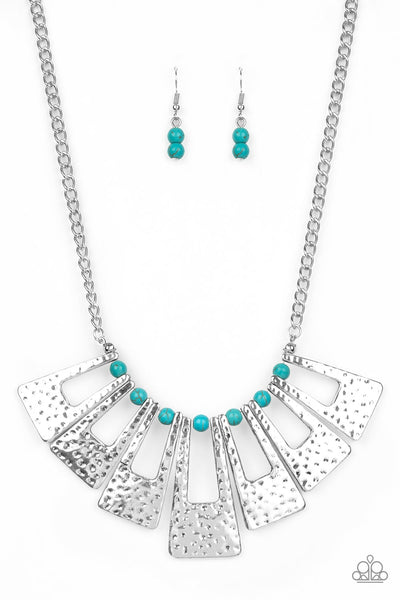 Paparazzi Accessories Terra Takeover - Blue Necklace & Earrings 