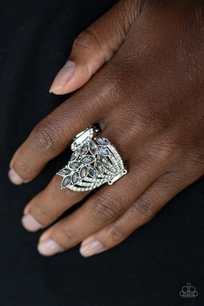 Paparazzi Accessories Clear-Cut Cascade - Silver Ring