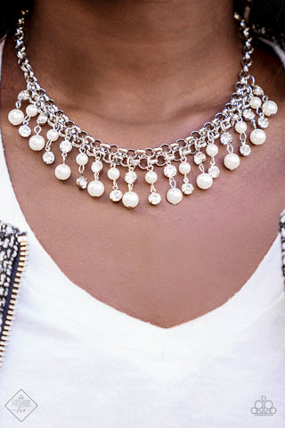 Paparazzi Accessories You May Kiss The Bride - White Necklace & Earrings 