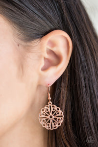 Paparazzi Accessories Feeling Frilly - Copper Earrings 