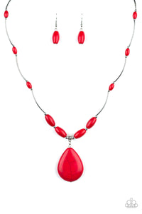 Paparazzi Accessories Explore The Elements - Red Necklace & Earrings 