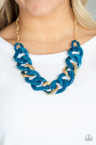 Paparazzi Accessories I Have A HAUTE Date - Blue Necklace & Earrings 