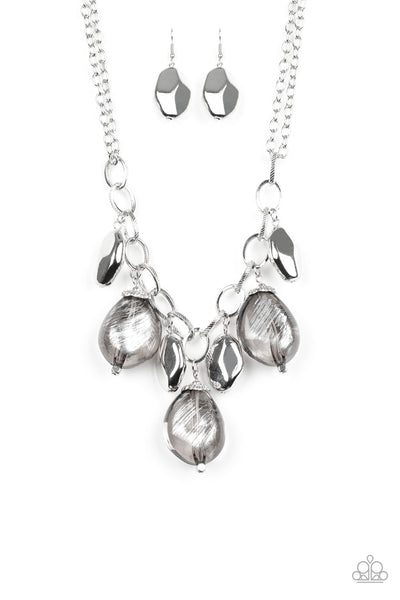 Paparazzi Accessories Looking Glass Glamorous - Silver Necklace & Earrings  