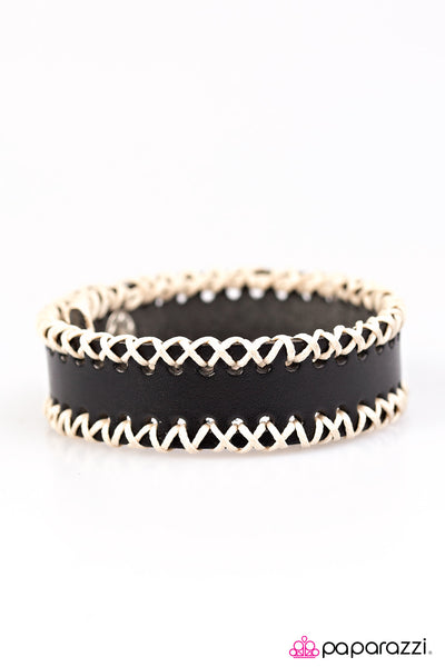 Paparazzi Accessories Stitch It Up - Black Bracelet 