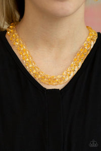 Paparazzi Accessories Put it on Ice Gold Necklace & Earrings 