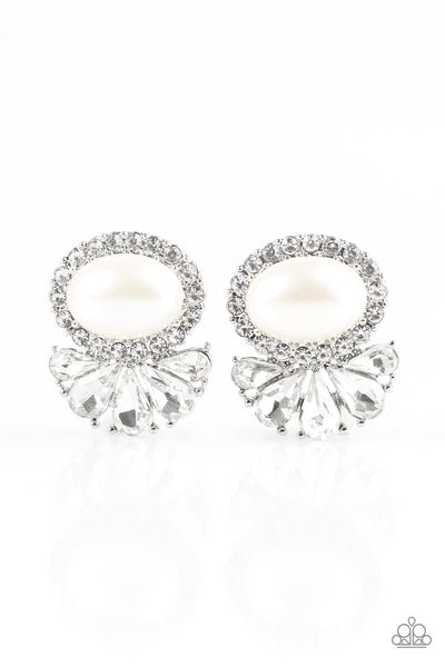 Paparazzi Accessories Happily Ever After-Glow - White Post Earrings 