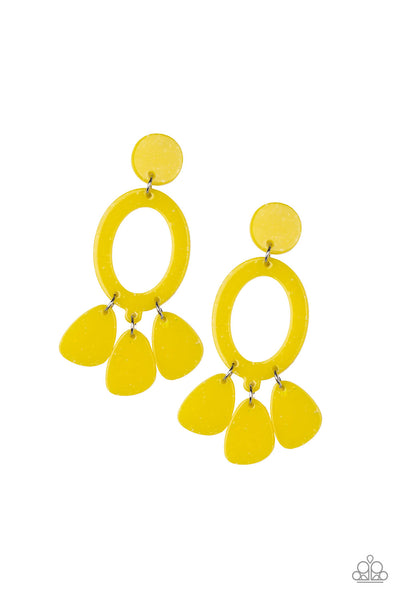 Paparazzi Accessories Sparkling Shores - Yellow Earrings 