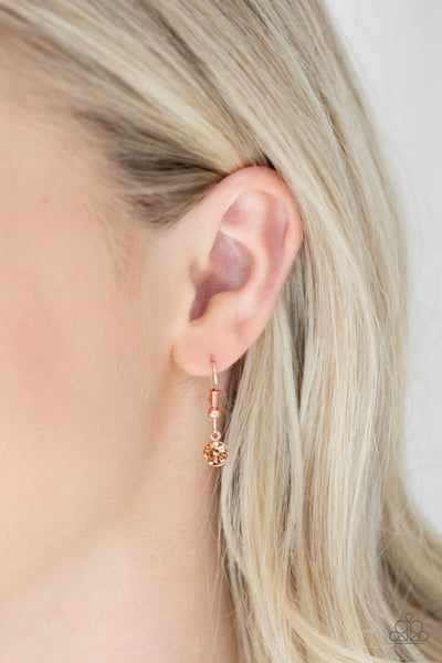 Paparazzi Accessories Fierce Flirt - Copper Necklace & Earrings 