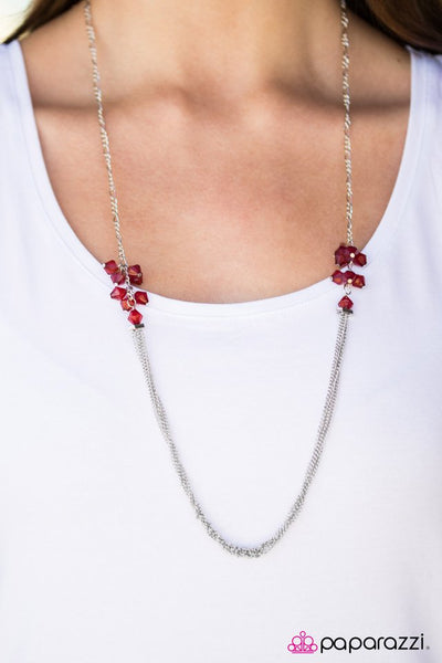 Paparazzi Accessories Movin and Groovin Red Necklace & Earrings 