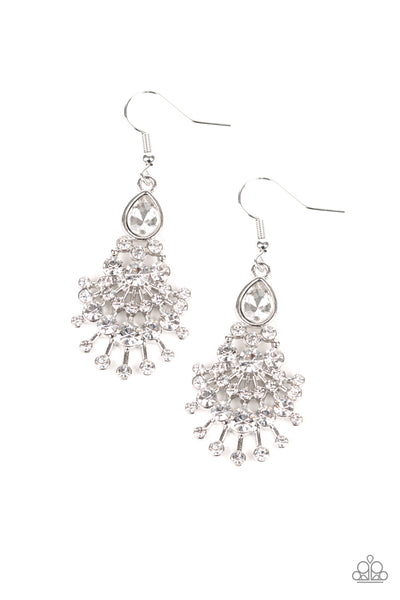 Paparazzi Accessories Wheres The Limo? - White Earrings 