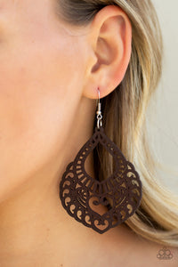 Paparazzi Accessories If You WOOD Be So Kind - Brown Earrings 