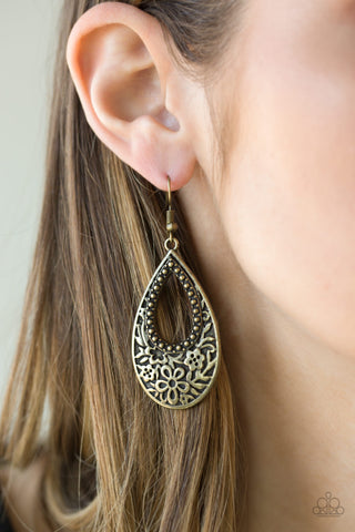 Paparazzi Accessories Spring Flinging - Brass Earrings 